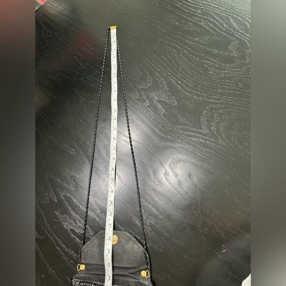 black chain metal mesh link cord body or clutch- VTG mesh- disco date night - Picture 7 of 8